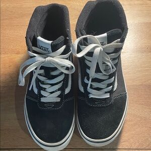 Vans Black and White High-Top Skate Shoes